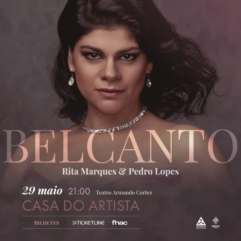 Imagem do Cartaz do Esperaculo BELCANTO de Rita Marques sopranho a acontecer no Teatro Armando Cortez no dia 29 de maio de 2024